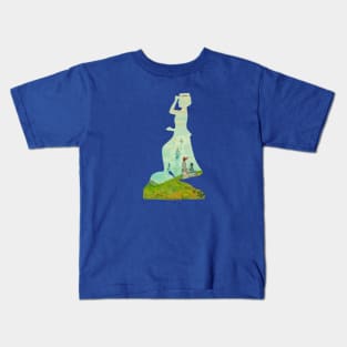 Victorian watercolor sailboat silhouette Kids T-Shirt